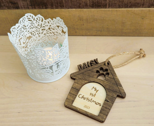 Personalised Dog's 1st Christmas Tree Ornament