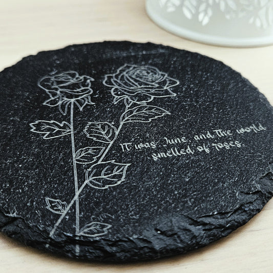 Birth Month Flower Slate Coasters