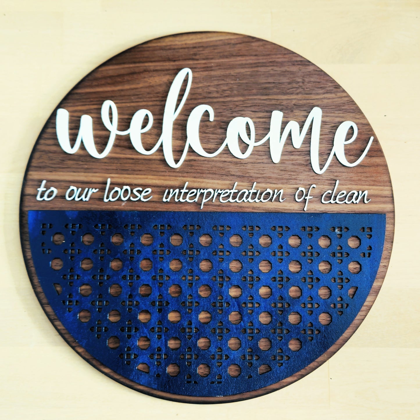 Funny "Welcome" Wood Wall Art