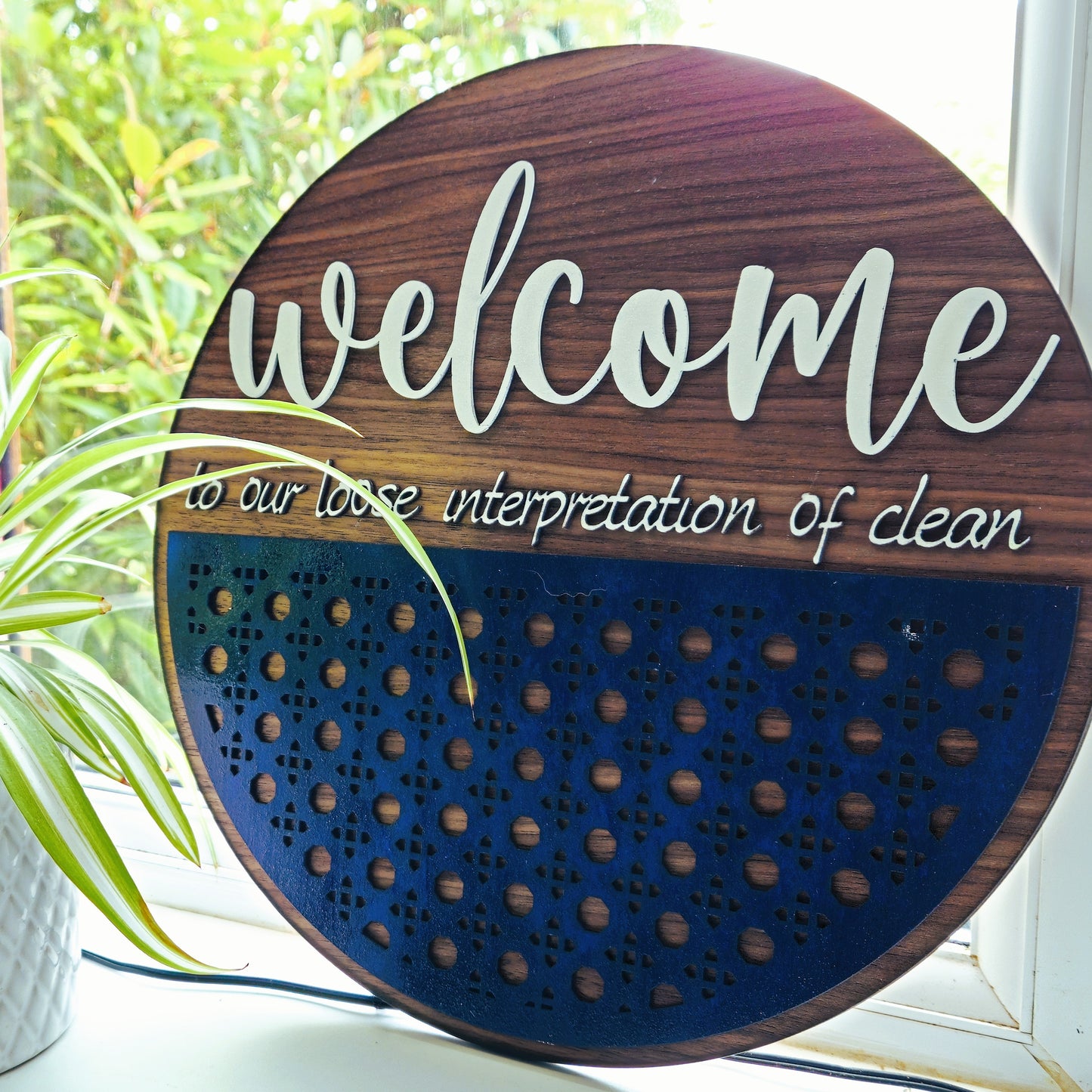 Funny "Welcome" Wood Wall Art