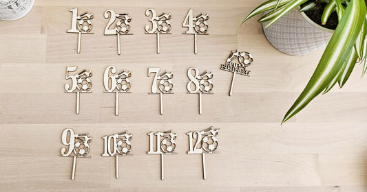 Football Fanatics Birthday Cake Toppers - Unpainted