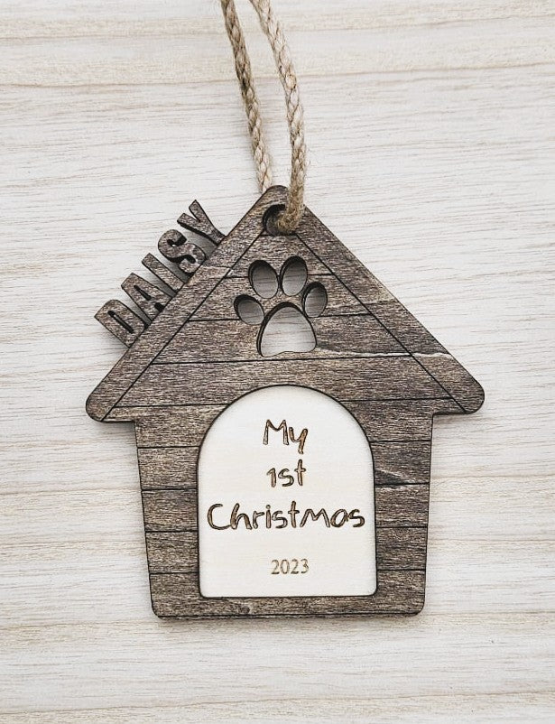 Personalised Dog's 1st Christmas Tree Ornament