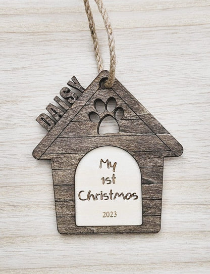 Personalised Dog's 1st Christmas Tree Ornament