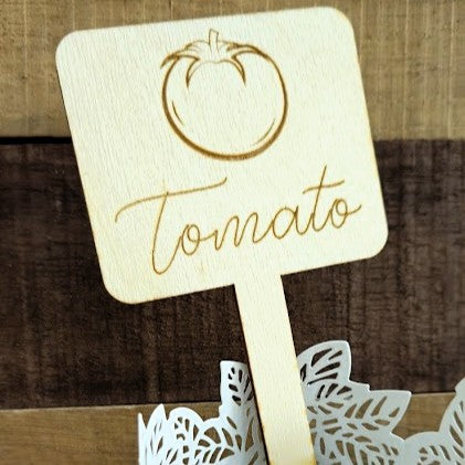 Engraved Wooden Vegetable Garden Markers