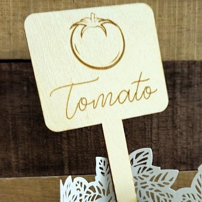 Engraved Wooden Vegetable Garden Markers