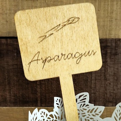 Engraved Wooden Vegetable Garden Markers