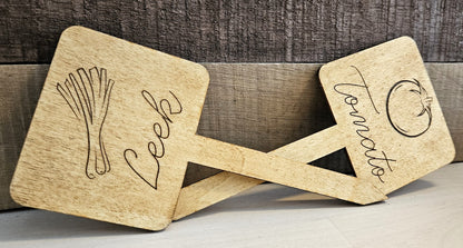 Engraved Wooden Vegetable Garden Markers