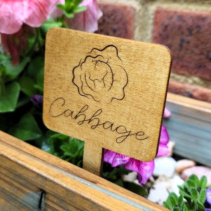 Engraved Wooden Vegetable Garden Markers