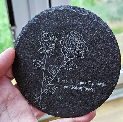 Birth Month Flower Slate Coasters