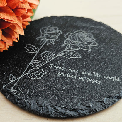 Birth Month Flower Slate Coasters