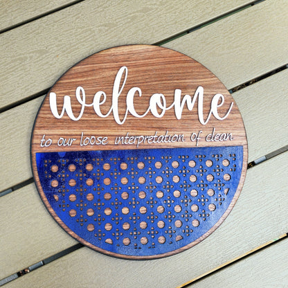 Funny "Welcome" Wood Wall Art