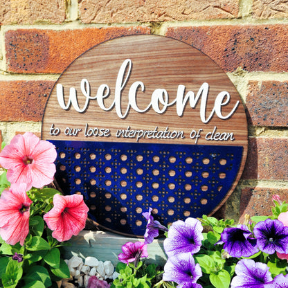 Funny "Welcome" Wood Wall Art