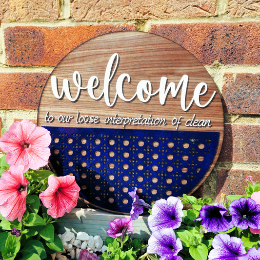 Funny "Welcome" Wood Wall Art