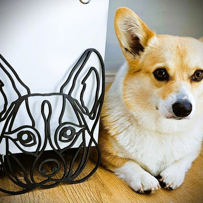Geometric Dog Head Wooden Wall Décor
