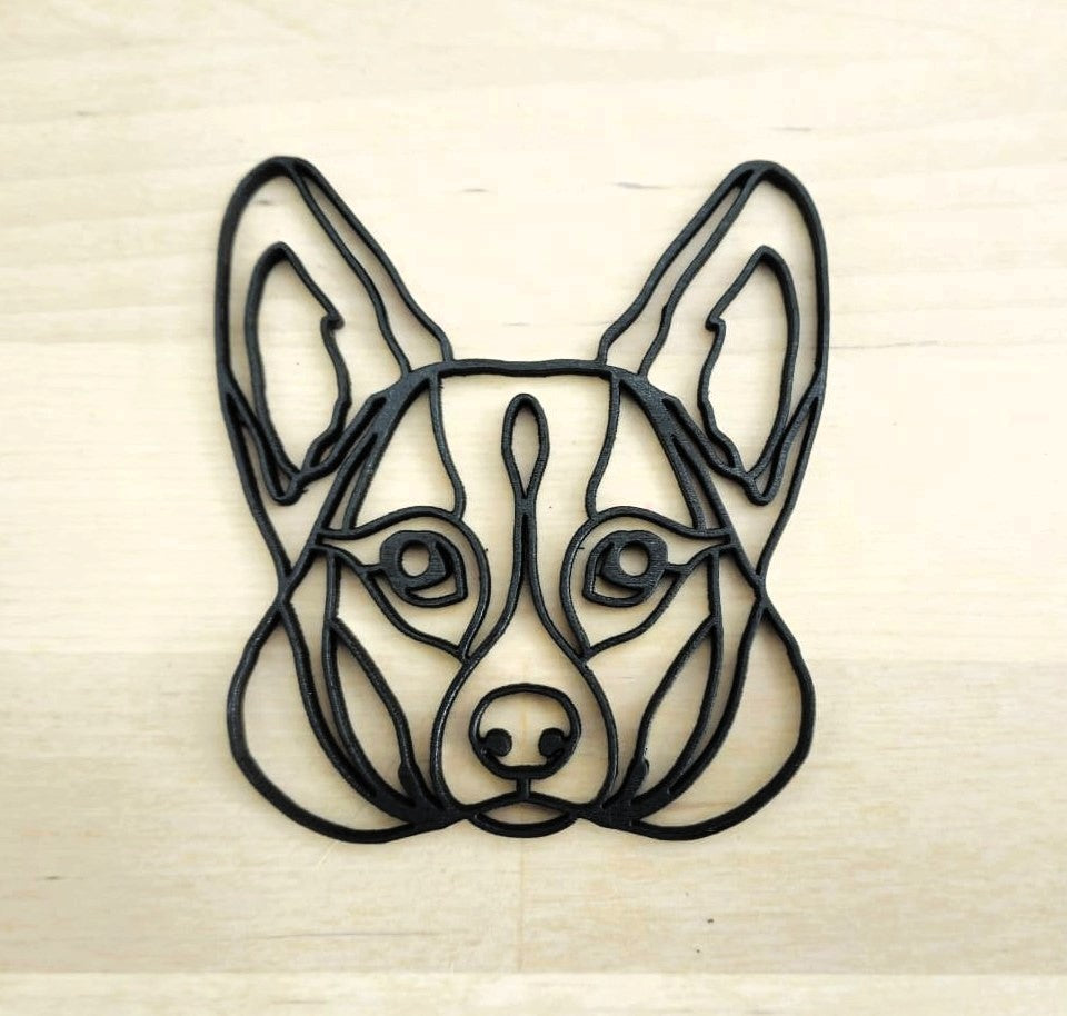 Geometric Dog Head Wooden Wall Décor