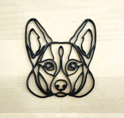 Geometric Dog Head Wooden Wall Décor