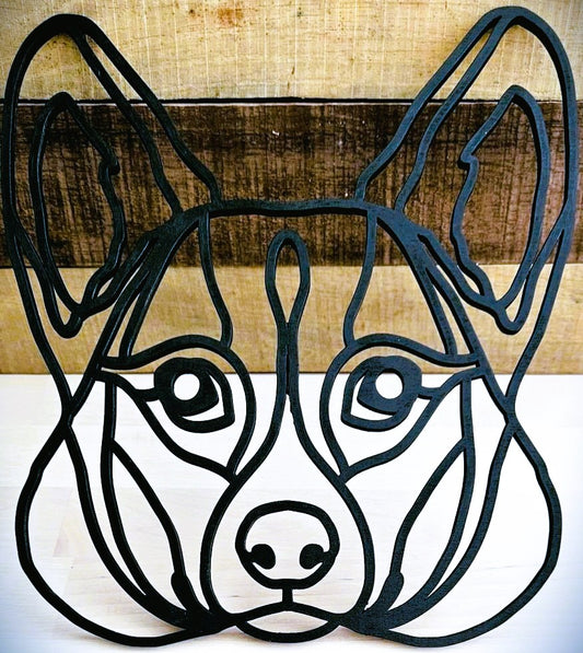 Geometric Dog Head Wooden Wall Décor