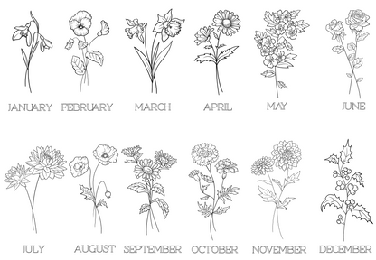Birth Month Flower Slate Coasters
