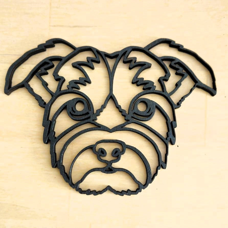 Geometric Dog Head Wooden Wall Décor