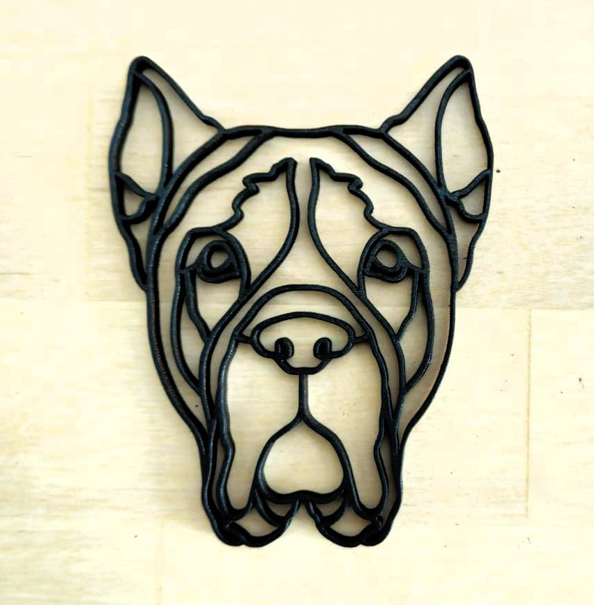 Geometric Dog Head Wooden Wall Décor