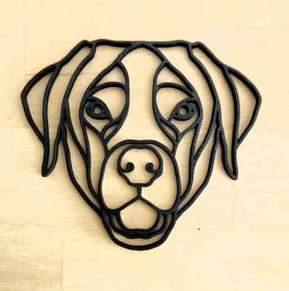 Geometric Dog Head Wooden Wall Décor