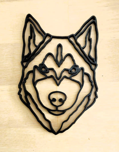 Geometric Dog Head Wooden Wall Décor