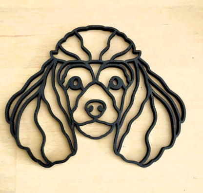Geometric Dog Head Wooden Wall Décor