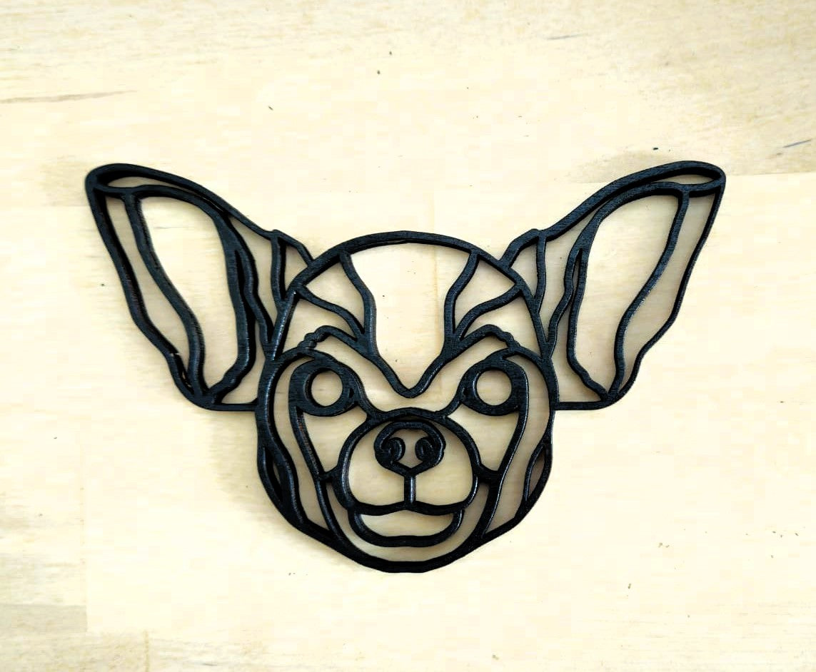 Geometric Dog Head Wooden Wall Décor