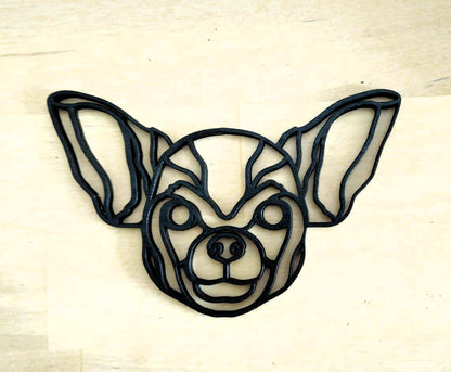 Geometric Dog Head Wooden Wall Décor