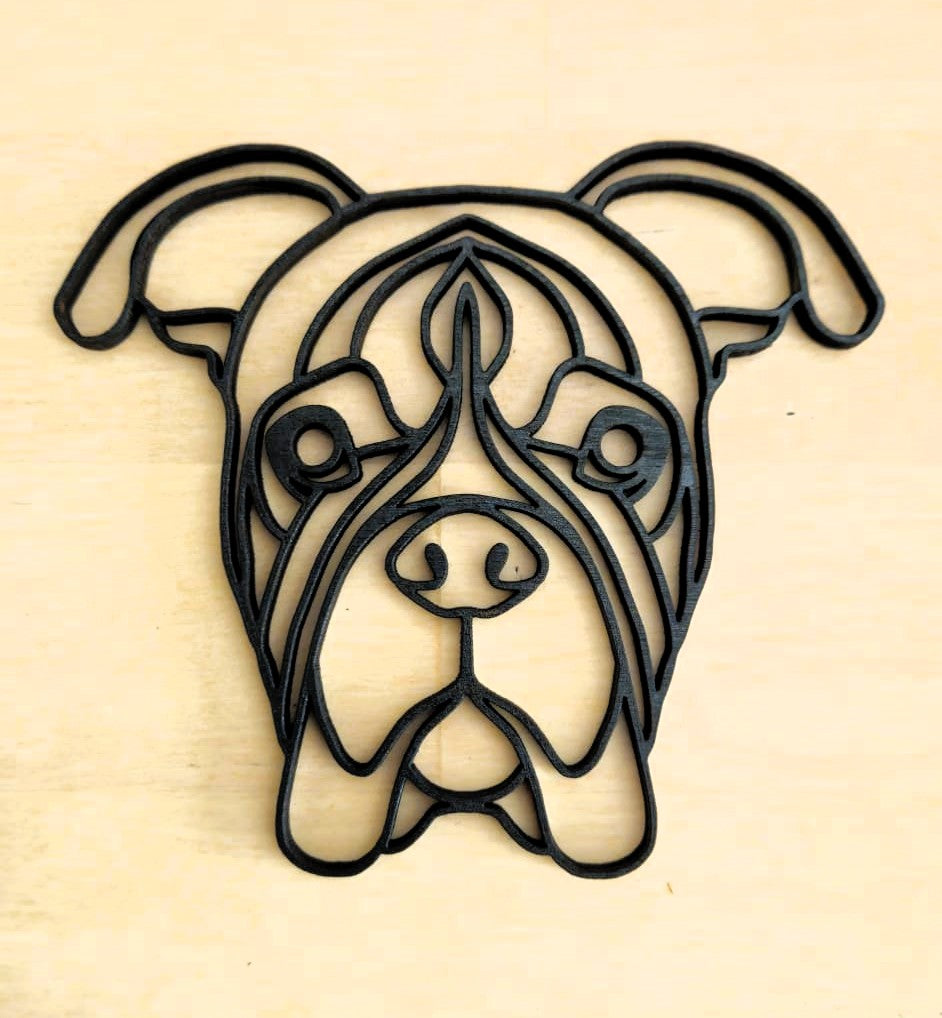 Geometric Dog Head Wooden Wall Décor