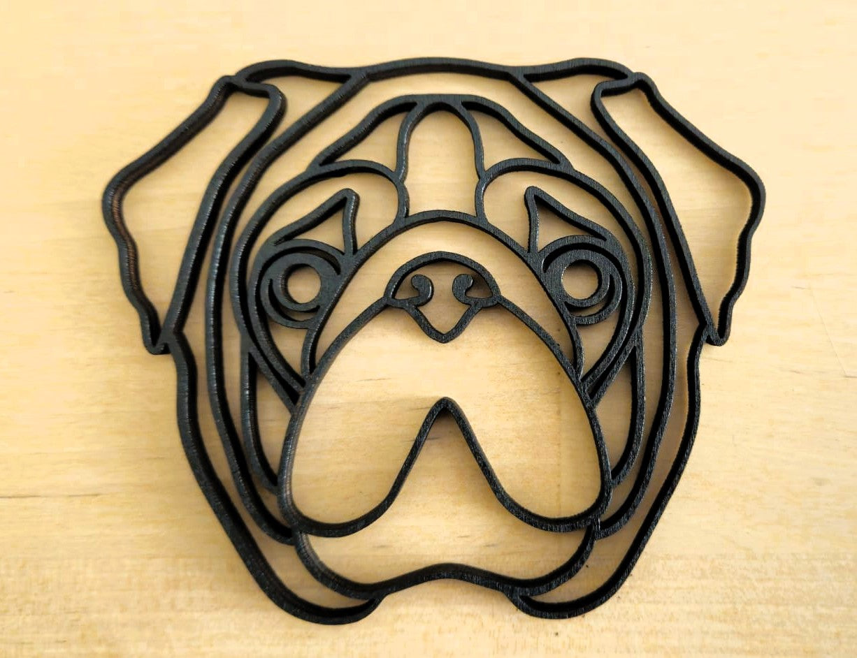 Geometric Dog Head Wooden Wall Décor