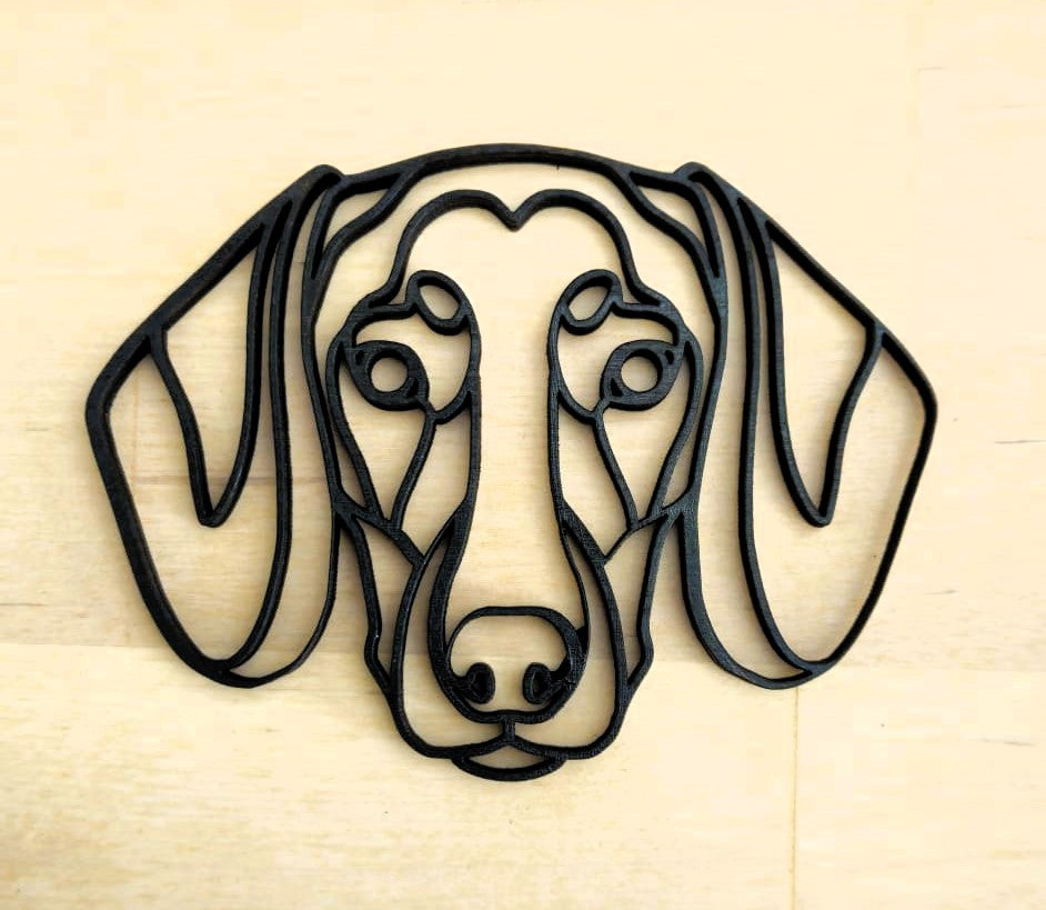 Geometric Dog Head Wooden Wall Décor