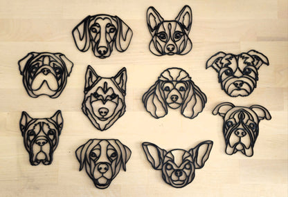Geometric Dog Head Wooden Wall Décor