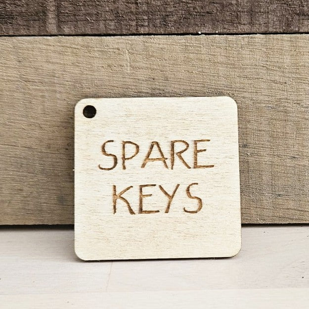 Personalised Wooden Keychain Organiser Tags